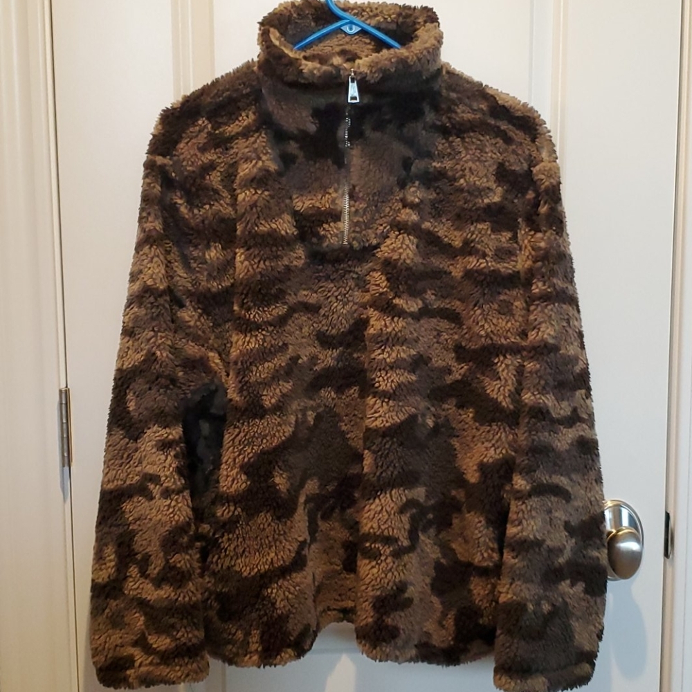 Camo Sherpa sweater